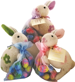 Stuffed Bunnies with Organza Bag Set (3)