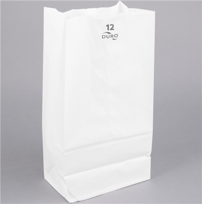 500 White Paper Bags, 12 lb