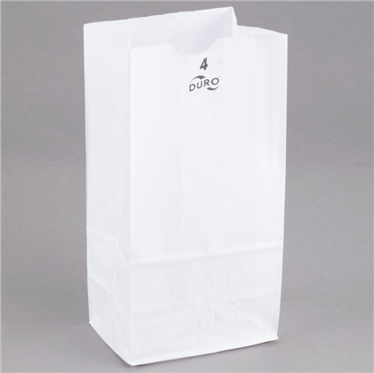 500 White Paper Bags, 4 lb