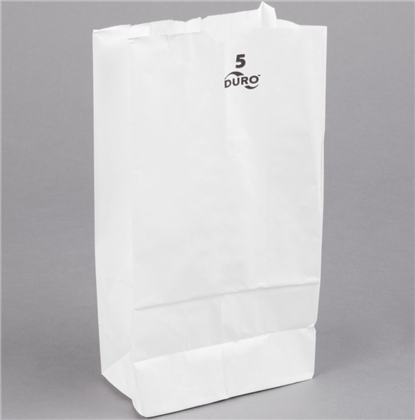 500 White Paper Bags, 5 lb