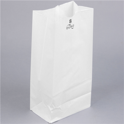 500 White Paper Bags, 8 lb